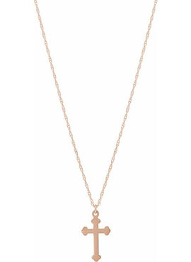 14K White Gold Cross Pendant