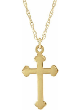 14K White Gold Cross Pendant