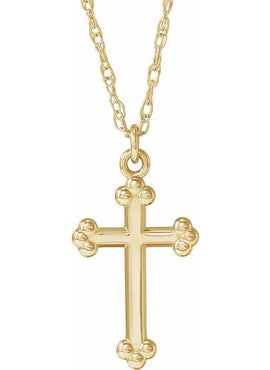 14K White Gold Cross Pendant