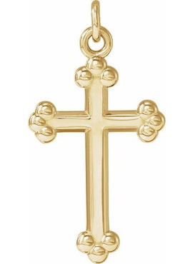 14K White Gold Cross Pendant