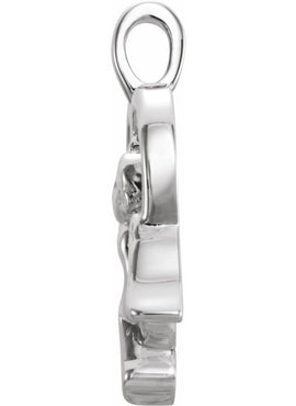 14K White Gold 18.5x14.5 mm Angel Heart Pendant