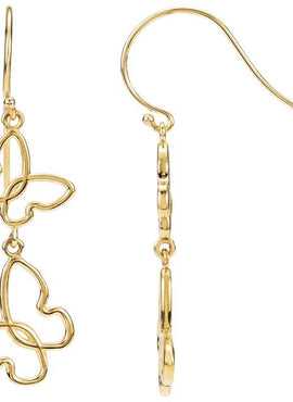 14K White Gold Butterfly Earrings