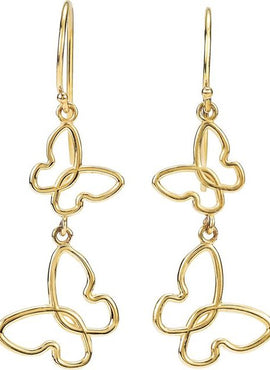 14K White Gold Butterfly Earrings
