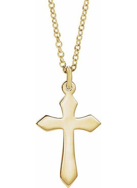 14K White Gold Cross 18