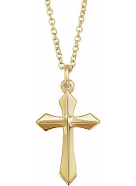 14K White Gold Cross 18