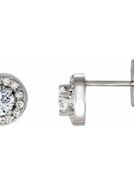 14K Rose Gold 3/8 CTW Natural Diamond Halo-Style Earrings