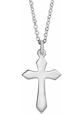 14K White Gold Cross 18