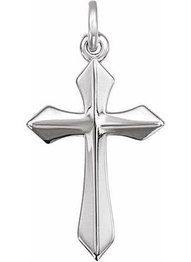 14K White Gold Cross 18