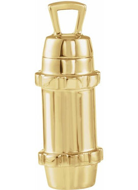 14K White Gold 30.2x10.7 mm Cylinder Ash Holder Pendant