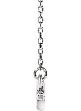 14K White Gold Branch Bar 16-18