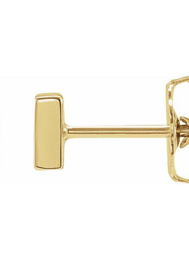 14K White Gold Bar Earrings