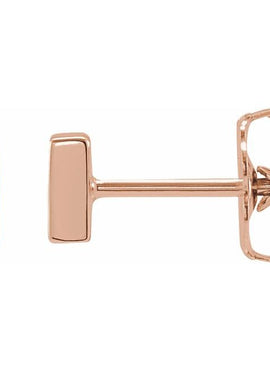 14K White Gold Bar Earrings