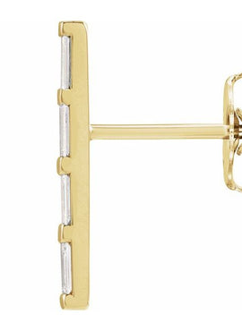 14K White Gold 1/8 CTW Natural Diamond Bar Earrings
