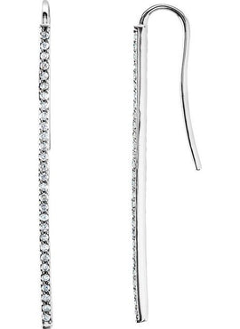 Platinum 1/4 CTW Natural Diamond Vertical Bar Earrings