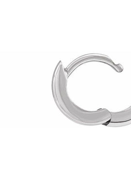 14K White Gold 9.5 mm Hinged Hoop Earrings