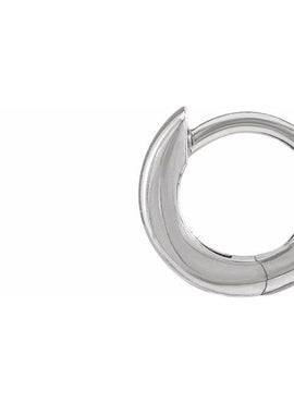 14K White Gold 9.5 mm Hinged Hoop Earrings