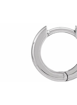 14K White Gold 9.5 mm Hinged Hoop Earrings