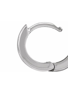 14K White Gold 9.5 mm Hinged Hoop Earrings