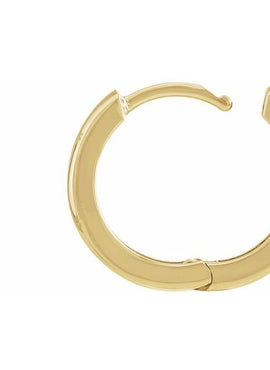 14K White Gold 9.5 mm Hinged Hoop Earrings