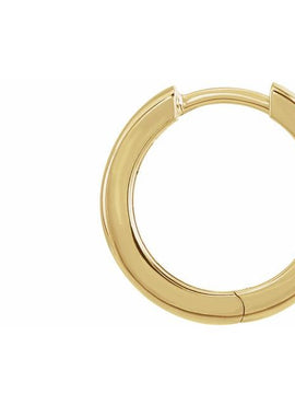 14K White Gold 9.5 mm Hinged Hoop Earrings