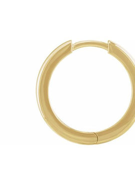 14K White Gold 9.5 mm Hinged Hoop Earrings