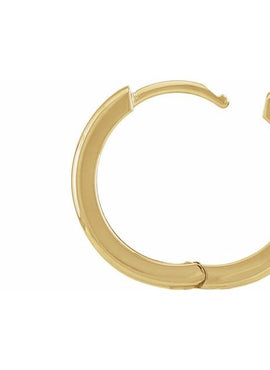 14K White Gold 9.5 mm Hinged Hoop Earrings
