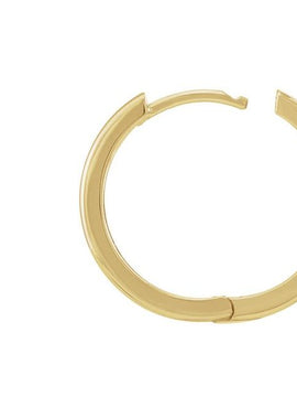 14K White Gold 9.5 mm Hinged Hoop Earrings