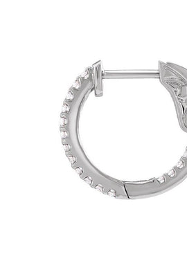 14K White Gold 6 1/2 CTW Natural Diamond Inside-Outside 51 mm Hinged Hoop Earrings
