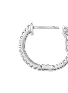 14K White Gold 6 1/2 CTW Natural Diamond Inside-Outside 51 mm Hinged Hoop Earrings