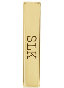 14K Yellow Gold Engravable Four-Sided Bar Pendant