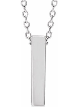 14K Yellow Gold Engravable Four-Sided Bar Pendant