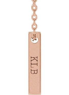 14K Yellow Gold Engravable Four-Sided Bar Pendant