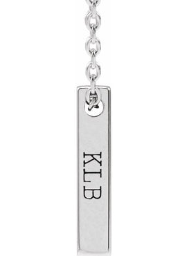 14K Yellow Gold Engravable Four-Sided Bar Pendant