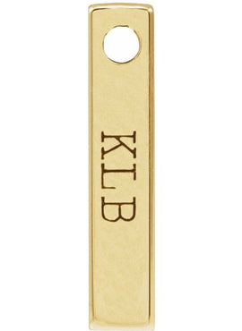 14K Yellow Gold Engravable Four-Sided Bar Pendant