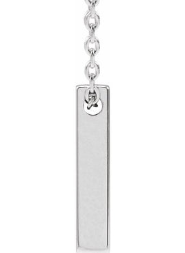 14K Yellow Gold Engravable Four-Sided Bar Pendant