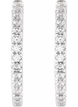 14K Yellow Gold 1/5 CTW Lab-Grown Diamond 10 mm Hoop Earrings