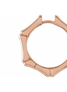 Platinum Hinged Bamboo 12 mm Hoop Earrings