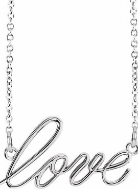 Sterling Silver Love 16 1/2