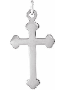 14K White Gold Cross Pendant