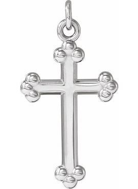 14K White Gold Cross Pendant