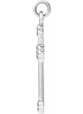 14K White Gold Cross Pendant