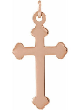 14K White Gold Cross Pendant