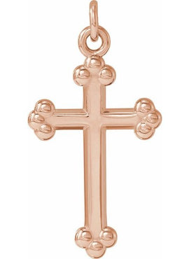 14K White Gold Cross Pendant