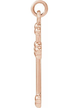 14K White Gold Cross Pendant