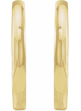 14K White Gold 9.5 mm Hinged Hoop Earrings