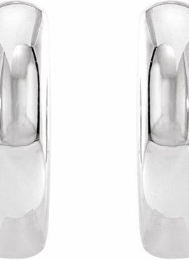 14K White Gold 9.5 mm Hinged Hoop Earrings
