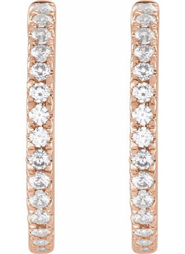 14K Yellow Gold 1/5 CTW Lab-Grown Diamond 10 mm Hoop Earrings