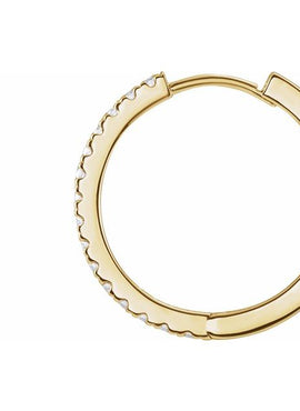 14K Yellow Gold 1/5 CTW Lab-Grown Diamond 10 mm Hoop Earrings