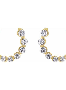 14K Yellow Gold 7/8 CTW Lab-Grown Diamond Front-Back Earrings