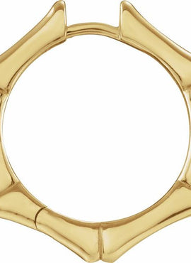 Platinum Hinged Bamboo 12 mm Hoop Earrings